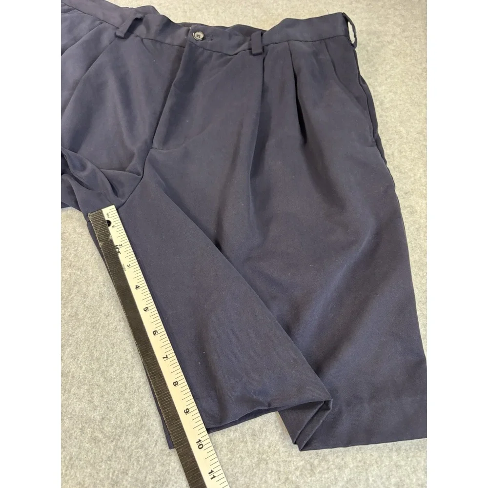 Izod Golf Shorts Men's 36 Pleated Navy Blue Old Money Academic Athleisure Preppy